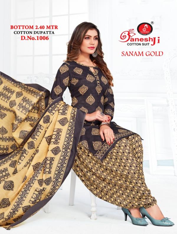 Ganeshji Sanam Gold Vol-1 indo cotton Designer Patiyala Dress Material